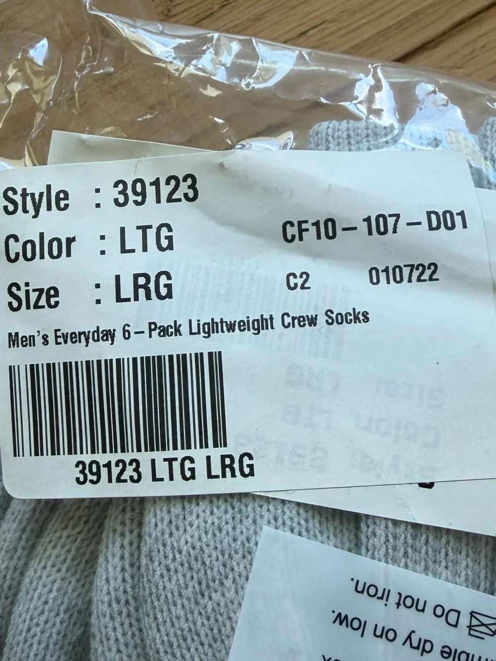 Duluth Trading Co Lightweight Everyday Crew Socks - Light Gray (6 Pack) Size L